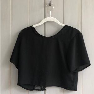 Open back lace crop top